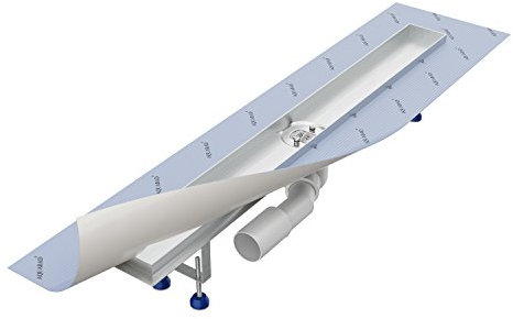 Grundkörper-SET für Duschrinne 60 cm AQUABAD® SDS Pro aus Edelstahl inkl. Haarsieb/Ablauf waagerecht (Ohne Abdeckung - separat erhältlich)