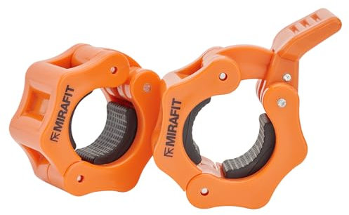 Mirafit Pair of 1 Standard Weight Bar Clamp Collars - Orange