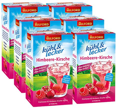 Milford kühl & lecker Himbeere-Kirsche, 20 Beutel, 6er Pack (6 x 50 g)