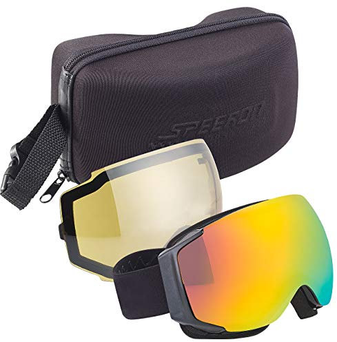 Speeron Skibrille: Ski- & Snowboard-Brille mit Panorama-Sicht & kratzfestem Revo-Glas (Wintersport, Wintersport-Brillen, Nachtsichtbrille)