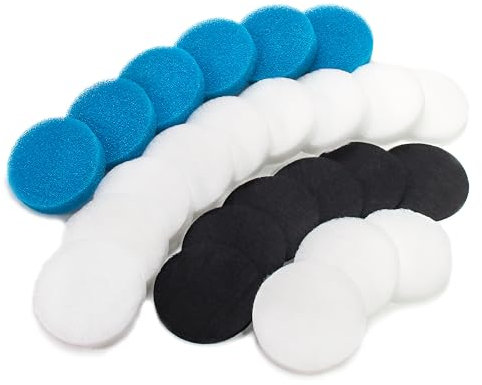 LTWHOME Kohlefilter, Grobfilter und Feinfilter Pads Serie Passend für Eheim Classic 2213/250 2616131 (24 Stück)