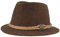 Breiter Herren Trachtenhut Filzhut Wanderhut Tiroler-Art 100% Wolle mit Hanfkordel, Edelweiss & schmaler Krempe Braun L