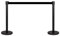 2-Stück-Set FLEXIBARRIER Personenleitsystem Absperrständer Schwarz -Ecoline- 2m Gurtlänge *schwarz*, Absperrständer, Absperrband, Absperrpfosten