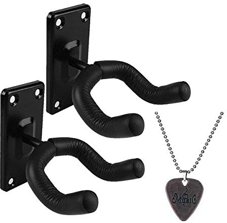 KingPoint väggfäste för gitarr, gitarrkrokstativ, gitarrhållare tillbehör och gitarrplektrumhalsband för akustisk elektrisk bas ukulele gitarrhållare