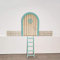 Kit Puerta Ratoncito Pérez de Madera color Azul | Puerta Mágica con Escalera y Vallas | Regalo Ideal Infantil de Madera | Lulamuk