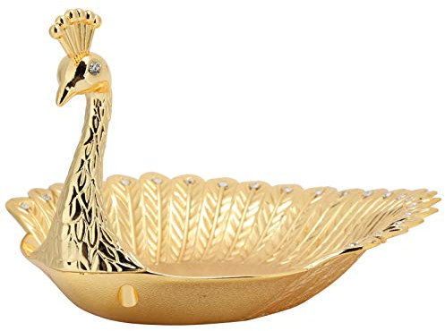 Weiyiroty Snackplatte - Pfau Dekorativ Obstschalen Zinklegierung Kreativ Trockenfruchtteller Trockenfrucht-Servierteller Geschirr füR Esszimmer Basteldekorationen Ornamente