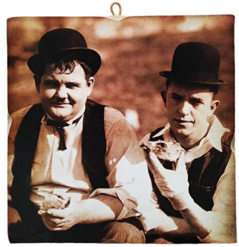 KUSTOM ART Bild im Vintage-Stil, Laurel und Hardy aus der Kollektion Druck auf Holz