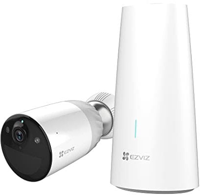 EZVIZ BC1 Kit da 1 Telecamera a Batteria 1080p WiFi Esterno con 1 Base, Batteria Durata di 365 Giorni,100% Senza Fili, Visione Notturna a Colori, PIR, Audio Bidirezionale, Alexa