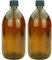 mikken 2 botellas de cristal marrón de 1000 ml con tapón de rosca.