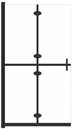 vidaXL Faltbare Begehbare Duschwand mit Doppelgriffen Duschabtrennung Duschtrennwand Dusche Duschkabine Transparentes ESG Glas 100x190cm
