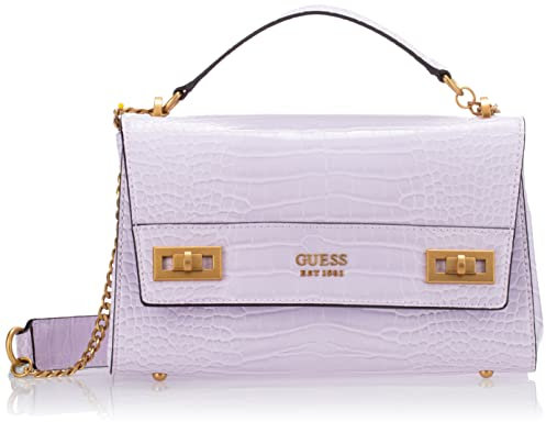 Guess Donna Katey Croc Flap Shoulder Bag Hwca84 94190 Viola LIL LILAC
