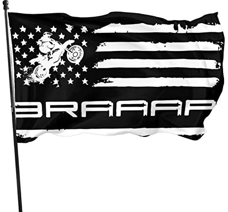 Braaap Motocross Dirt Bike Amerikanische Flagge 90 x 152 cm Innen- und Außenbereich Hof Rasen Urlaub Dekoration Banner Schild