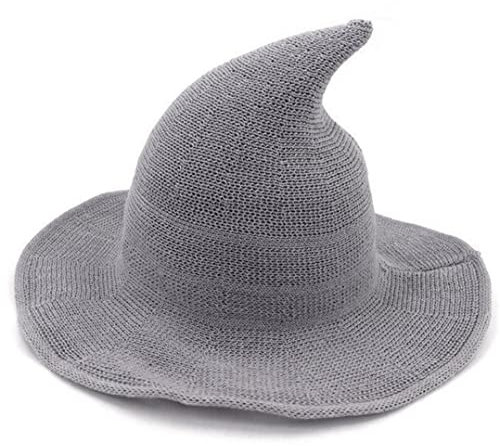 Halloween Witch Hut Kinift Woll Wizard Hut Für Frauen Weitkrempe Häkelkappe Für Halloween Party Cosplay Kostümzubehör