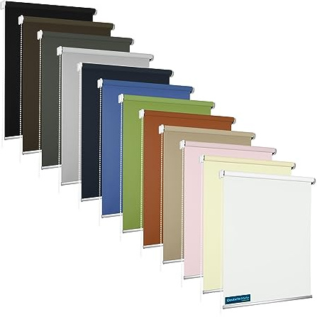 TEXMAXX® Verdunklungsrollo mit Bohren - 100 x 180 cm (Rollobreite 104 cm) in Blau/Thermorollo/Fenster Rollos für innen/Sonnenschutz Fenster innen/Rollos für Fenster mit Bohren inkl. Zubehör