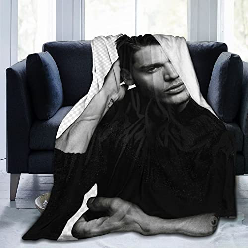 LOUJIN Dominic Schauspieler Sherwood superweiches Flanell-Fleece, leichte Überwurfdecke, Klimaanlagendecke, Couch, Sofa, Schlafzimmer, 150 cm x 125 cm