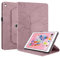 Succtopy Hülle iPad 9/8/7 (10,2, Modell 2021/2020/2019, 9./8./7. Generation) PU Leder 360° Drehbar Multi-Winkel Lederhülle mit Standfunktion und Stifthalter Schutzhülle iPad 10,2 Zoll - Rose Gold