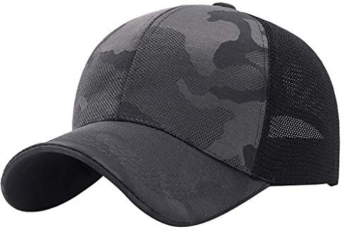Basecap Herren Unisex Trucker Cap Schirmmütze Sonnenmütze Baseball Cap Neutral Camouflage Cap atmungsaktive Sport-Spitzenmütze Frauen Mann Outdoor-Netz StrickmützeSonnenschild Caps