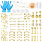 AVYRING Piercing Set für alle Körperpiercings, 14G 16G 18G 20G 316L Chirurgenstahl Piercing Nadeln Werkzeuge für Nase Bauchnabel Augenbraue Lippen Zunge Ohr Tragus Helix Piercing Schmuck, Gold