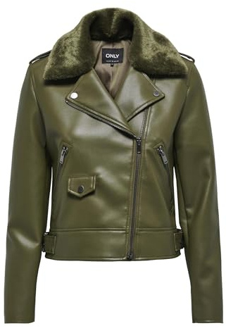 ONLY Damen Onlvilhelma Faux Leather Biker Otw Jacke (1er Pack)
