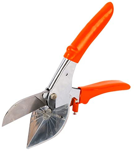 NirWa 45–135 Grad Multi-Winkel-Gehrungsschere, Handwerkzeuge, Rutschfester, ergonomischer Griff, Edelstahl, Verstellbarer Winkelblock zum Schneiden von PE-Kunststoff, weichem Holz, Kanalschere, PVC