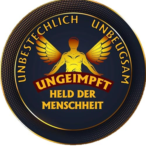 Sammys Shirt Store Held der Menschheit - Ungeimpft Aufkleber 4,5 cm