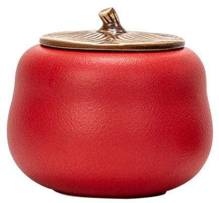 ABOOFAN Teedose Aus Keramik Luftdichte Kanister Aus Keramik Tee Blechdose Antike Fliesentapete Vorratsdose Keksdosen Mit Deckel Luftdichte Küchendose Schüttgut Rot Reisen Vlies Mehl Mutter
