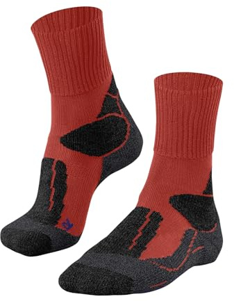 FALKE Herren Wandersocken TK1 Adventure Cool M So Lyocell Funktionsmaterial antiblasen dick 1 Paar, Orange Electric 8192, 46-48