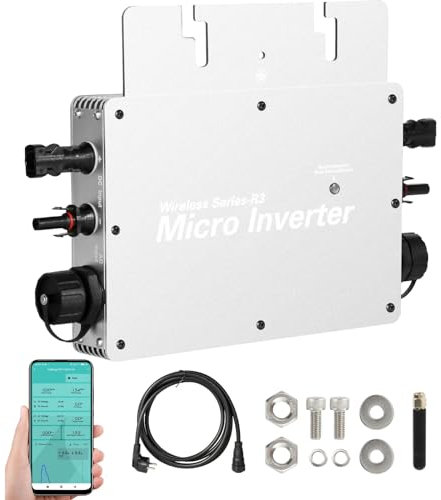 Jadeshay Micro Onduleur Solaire 800W Micro Onduleur PV 22-60V DC Entrée MPPT Onduleur Panneau Solaire WiFi pour système Solaire sur Balcon