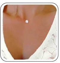 Xmsrn Collana ciondolo cristallo vintage Collana strass argento puntini CZ Collana catena trasparente trasparente Collana girocollo zirconi cubici Gioielli per donne e ragazze