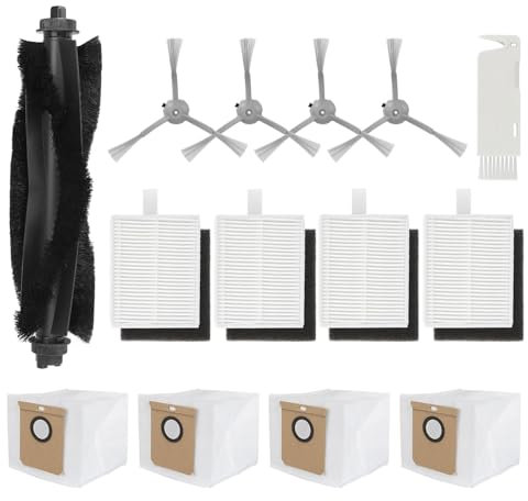 13-teiliges Ersatzteil für Eufy Saugroboter Modelle der Serie L50/L60 mit selbstentleerender Station, Zubehör-Set, Rollenbürste, Seitenbürsten, waschbare Filter, Staubbeutel