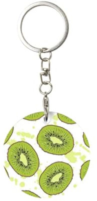 XDVPALNE Kiwi, Runder Metall-Schlüsselanhänger, Metall-Schlüsselanhänger, Schlüsselanhänger, Ringhalter, Organizer, 1 Stk