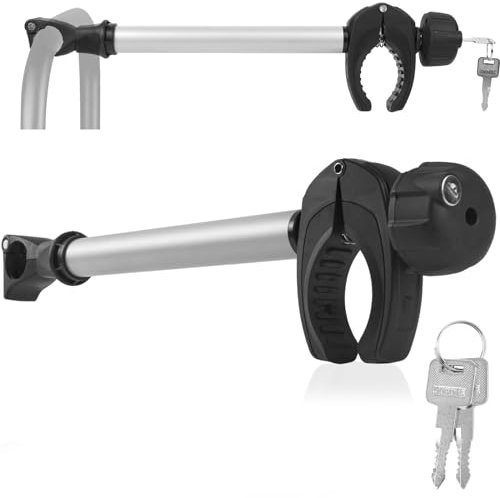 Sorlpv Support de cadre pour porte-vélos de 45 cm de longueur, universel, verrouillable, en aluminium, pour tube en U : Ø 3 cm, pour diamètre du cadre du vélo : Ø 3-6 cm