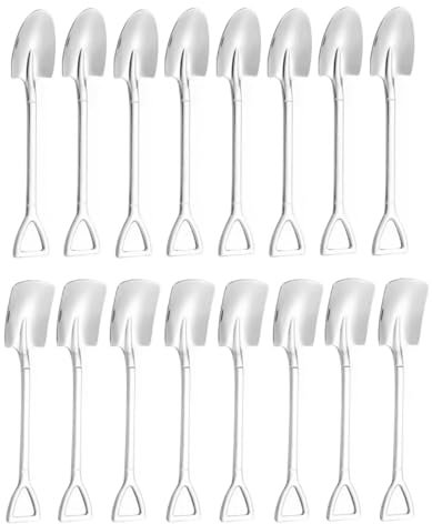 Namvo Stainless Steel Spade Spoon - Creative Shovel-shaped Net Red Spoon for Watermelon, Milk Tea, Coffee, Sugar, Ice Cream, Desserts