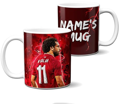 Personalised Salah Football Mug Liverpool Cup Legend Player Tea Coffee Boys Birthday Gift for Him NLM12A