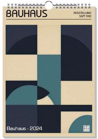 artboxONE Kalender 2025 Bauhaus Wandkalender A4 2025 Geometrie - Designkalender Wand