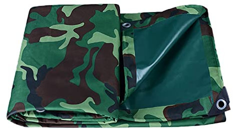 Bâche de camouflage robuste pour camping, toits de bois de chauffage, voitures, remorques, résistante aux déchirures, à la neige, au vent, à la pluie, aux UV (6 x 6 m)