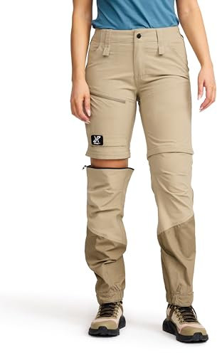 RevolutionRace RVRC GP Pro Stretch Zip-Off Pants für Damen, Wandelbare Wanderhosen für Outdoor-Aktivitäten, Aluminium/Brindle, S