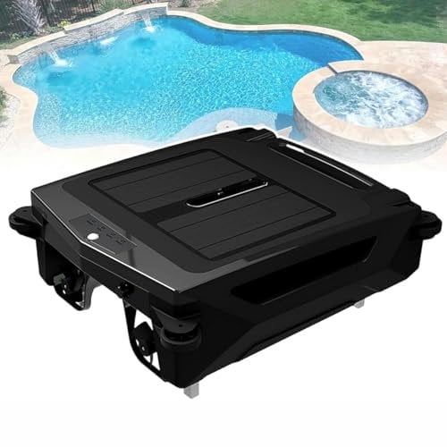 GHRERTX Automatic Pool Skimmer Cleaner Robot,Pool Cleaner Robot,Solar Pool Skimmer Basket Cleaner Robotic with Automatic Obstacle Avoidance Dual Charging Options,80㎡ 450um,for Home Use