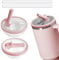 2pcs Leakproof Lid with Straw for Stanley 30oz Replacement,No Spill Cup Lids for Stanley Quencher,Tumbler Flip Straw Lid for Stanley Accessories (Pink, 30oz)