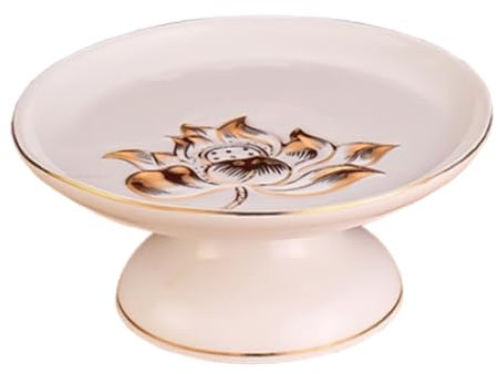 Buddhistische Platte Angebot Schüsseln Tablett: Obst Tablett Essen Dessert Snack Segen Obstschale Keramik Schüssel für Altar Verwenden Rituale Weihrauch Verschmieren Dekoration,E,6in
