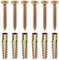 OTOTEC 50pcs Ancrage Mural en Acier avec Vis 6x32mm Fixations pour Cloisons Sèches Ancrage 5x40mm Vis pour Mur en Béton Mur Creux Mur en Bois Couleur Zinc