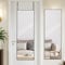 LunaMirror 122x35 CM Over The Door Mirror with Hanger Black Aluminum Alloy Frame Full Length Hanging Door Mirror Wall Mounted for Bedroom Bathroom Dorm