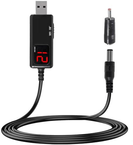 RUNCCI-YUN Cable convertidor USB Boost DC 5V a 9V 12V USB a DC 5.5x2.1mm 3.5x1.35mm Cable elevador de fuente de alimentación Converter