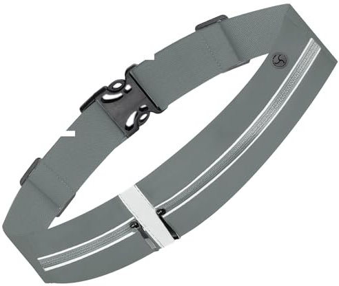 Ceinture de Course,Ceinture de Course À Pied avec Sangle Élastique Réglable,Running Belt,Portable Sac Banane,Sac Running Homme et Femme,pour Sport a Pied, Jogging(Gris foncé)