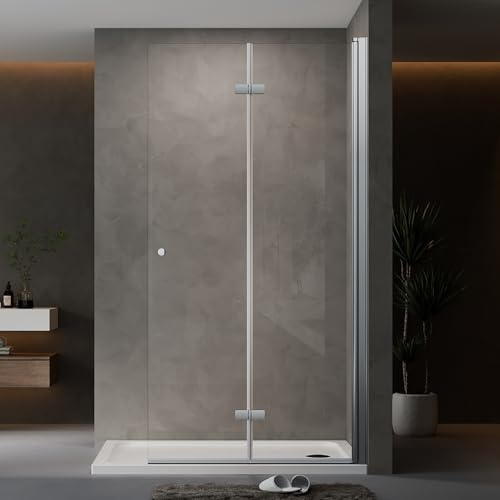 AQUENITH Duschwand Glas 90x185cm Walk in Dusche Duschabtrennung Faltbar