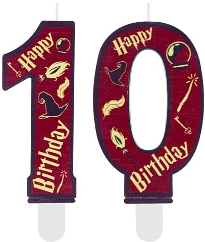 Magic Wizard Theme Number 10 Geburtstag Kerzen Kuchen Topper Dekorationen für 10 Jahre alte Jungen Mädchen Kinder, Wizard School Party,Geburtstag Party Dekor