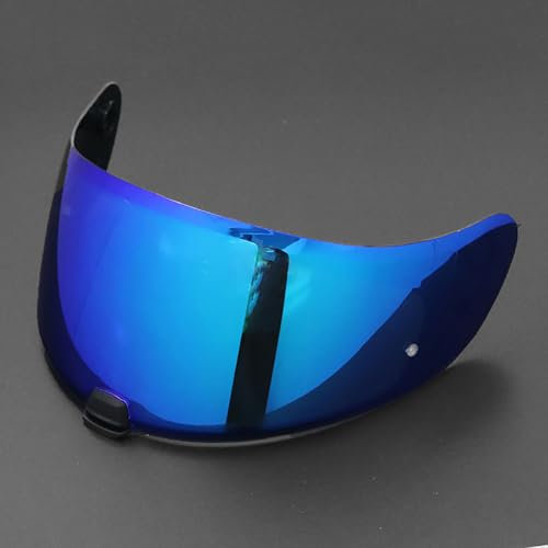 UYTKTN Motorradhelm Visier Linse Helm Brille für HJC C70 FG-17 IS-17 FG-ST az, Motorradhelm Gläser Verspiegelt Helmvisier Getöntes Visier, Motorrad Windschutz Helmlinse,C Blue Plated