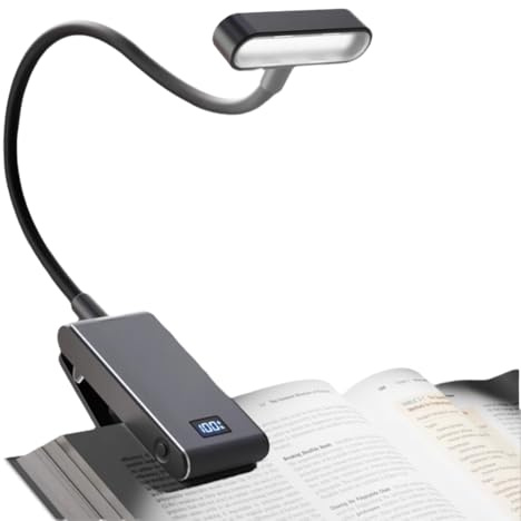Koolenry Rechargeable Reading Light 3 Colors 3 Brightness Clip on Study Reading Book Lamp