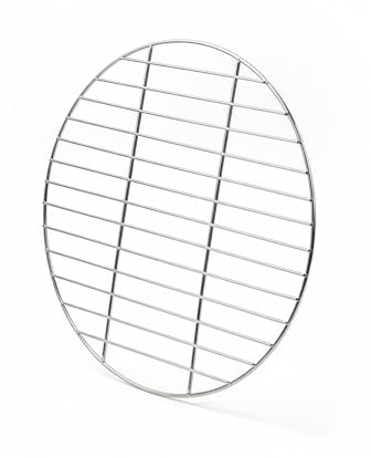 Werownsgso 34cm Rund Edelstahl Grillrost BBQ Grillgitter Backblech Kuchengitter Rund Einfache Reinigung Geeignet Für Camping Picknick Garten