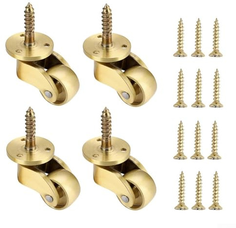 4 Messingrollen mit leisen Kugellagern und 360-Grad-Drehgelenk für schwere Sofamöbel und Tische